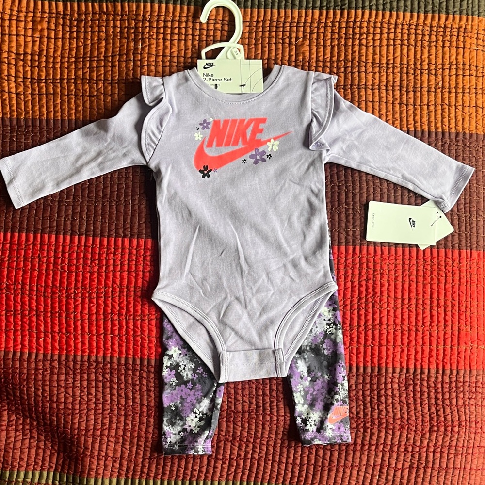 Nike Dri-Fit Purple Bodysuit and Pant Set